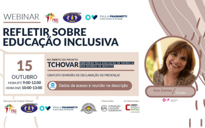 15 de Outubro | Projeto Tchovar promove Webinar sobre Educação Inclusiva
